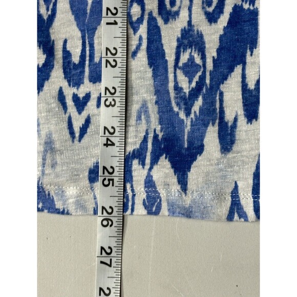 Chico Ikat Linen Split-Neck Top 100% Linen Size 0 / Small BG2263 - Picture 6 of 12